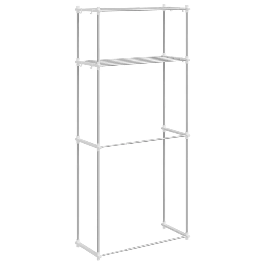 Étagère pour machine à laver Blanc 70 x 27 x 136 cm Aluminium - 7