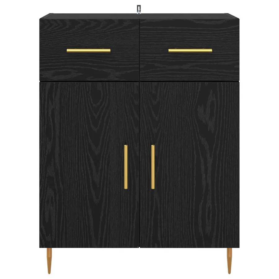 Buffet Chêne noir 69,5 x 34 x 90 cm Bois d'ingénierie - 6