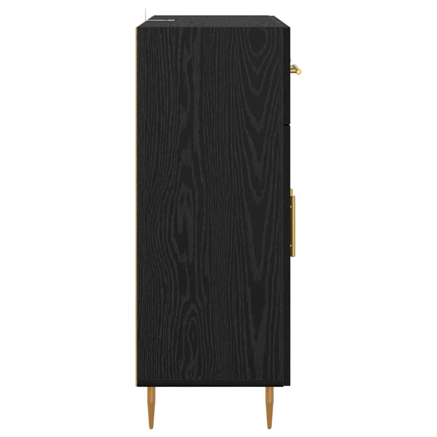 Buffet Chêne noir 69,5 x 34 x 90 cm Bois d'ingénierie - 7