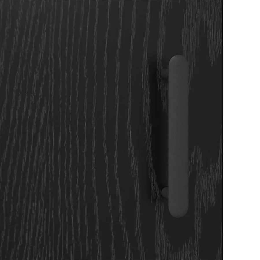 Buffet Chêne noir 69,5 x 34 x 90 cm Bois d'ingénierie et fer - 8