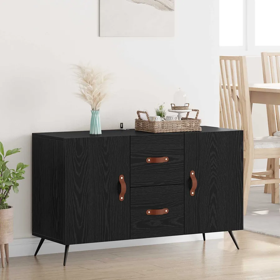 Buffet Chêne noir 100 x 36 x 60 cm Bois d'ingénierie