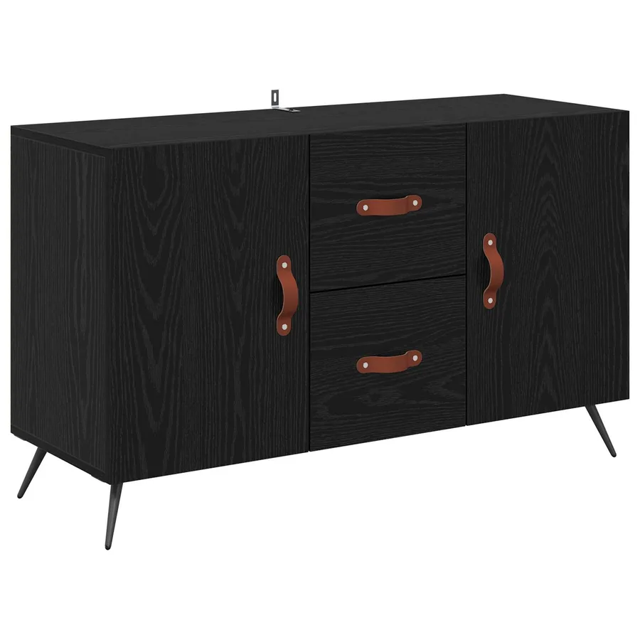 Buffet Chêne noir 100 x 36 x 60 cm Bois d'ingénierie - 2