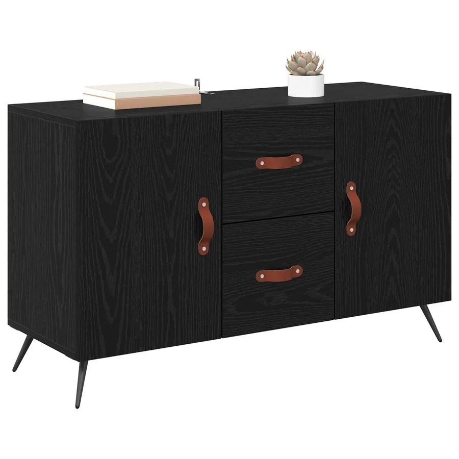Buffet Chêne noir 100 x 36 x 60 cm Bois d'ingénierie - 3