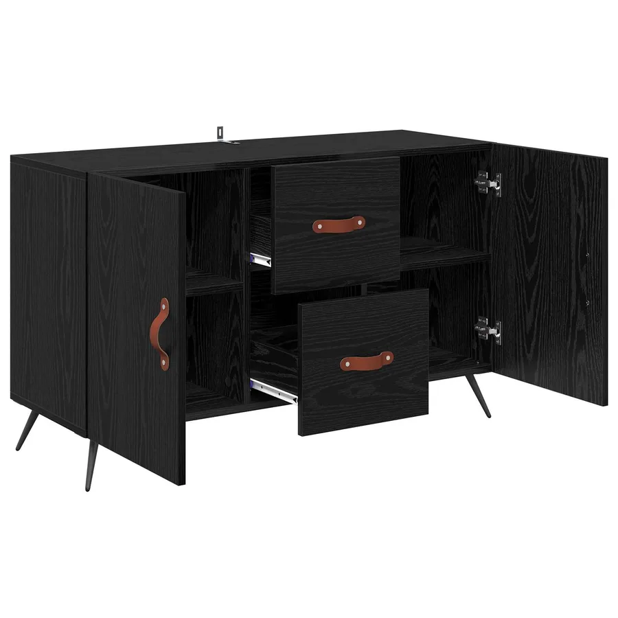 Buffet Chêne noir 100 x 36 x 60 cm Bois d'ingénierie - 5