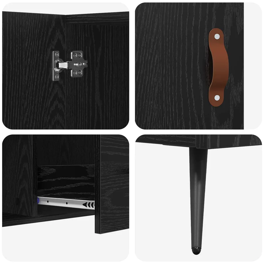 Buffet Chêne noir 100 x 36 x 60 cm Bois d'ingénierie - 9