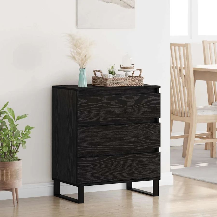 Buffet avec tiroir Chêne noir 60 x 35 x 70 cm Bois d'ingénierie
