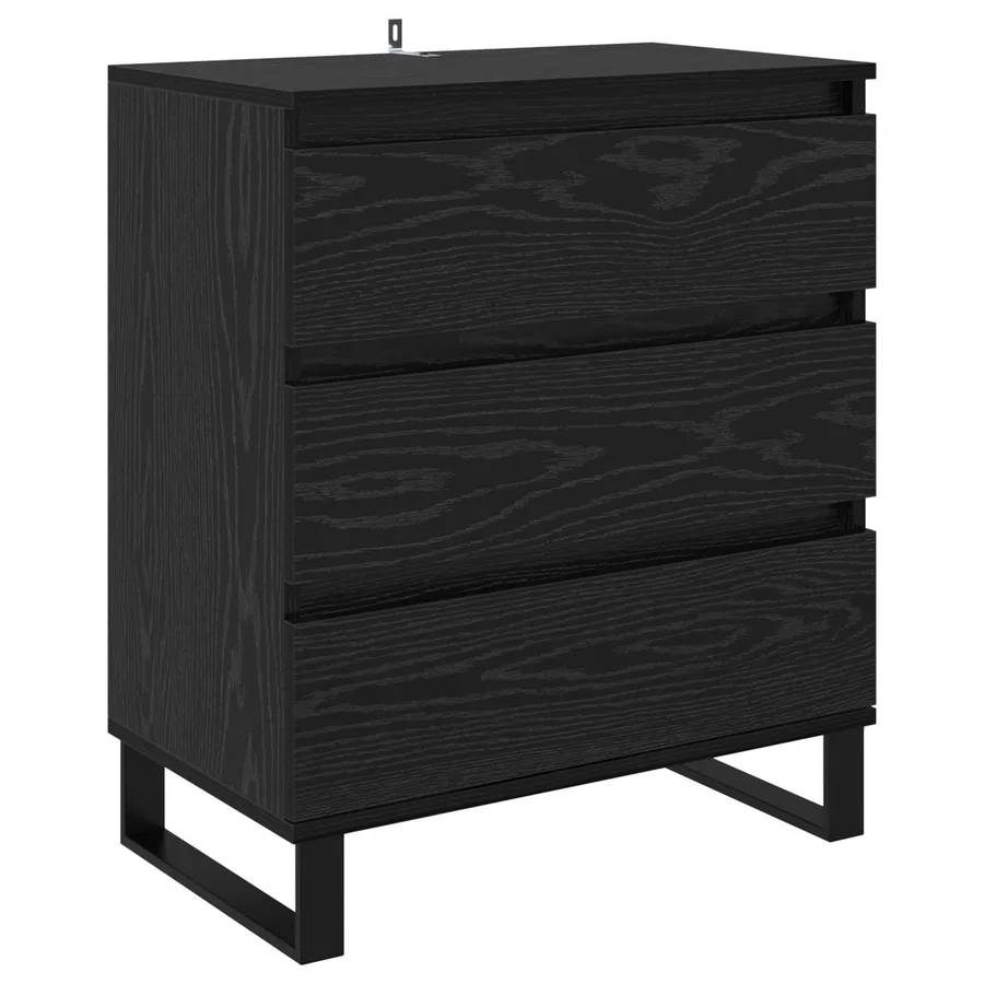 Buffet avec tiroir Chêne noir 60 x 35 x 70 cm Bois d'ingénierie - 2