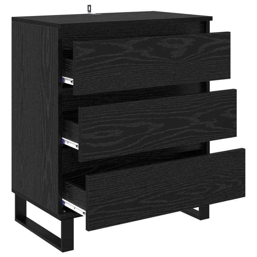 Buffet avec tiroir Chêne noir 60 x 35 x 70 cm Bois d'ingénierie - 5