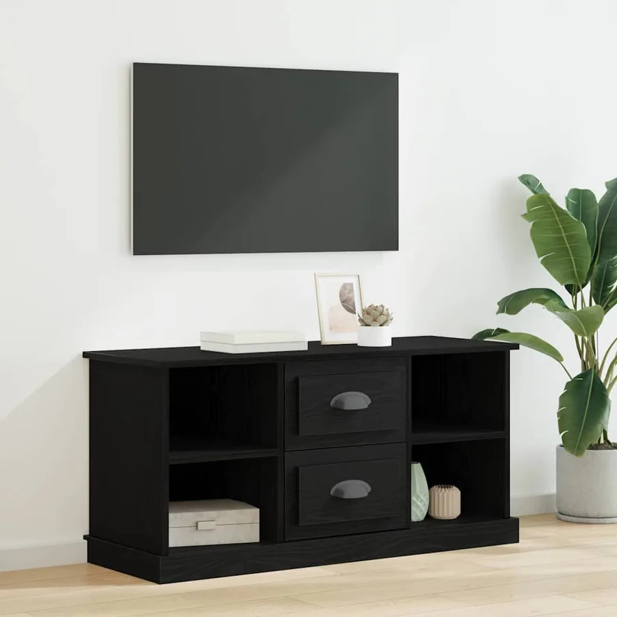 Meuble TV Chêne noir 99,5 x 35,5 x 48 cm Bois d'ingénierie