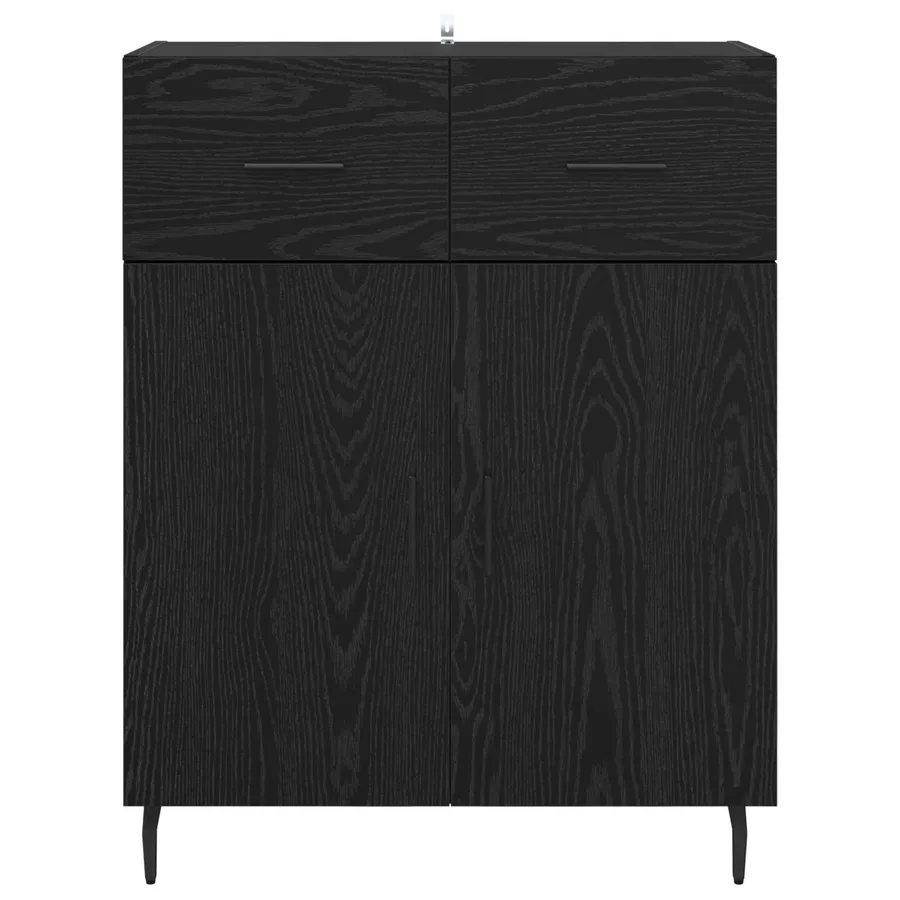 Buffet Chêne noir 69,5 x 34 x 90 cm Bois d'ingénierie - 6