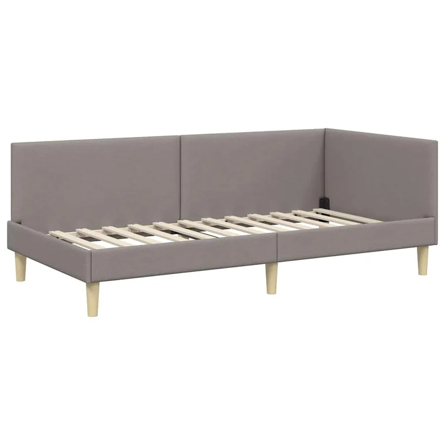 Cadre de lit d'angle avec tête de lit Taupe 100 cm x 200 cm - 4