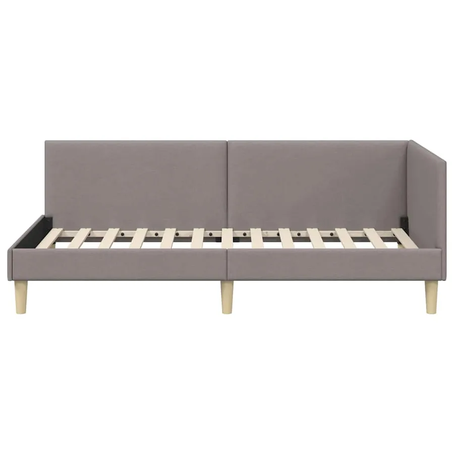 Cadre de lit d'angle avec tête de lit Taupe 100 cm x 200 cm - 5