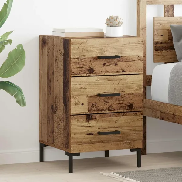 Cabinet de chevet Bois ancien 40 x 40 x 66 cm Bois d'ingénierie