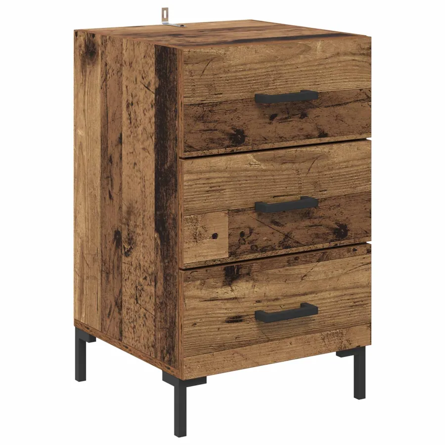 Cabinet de chevet Bois ancien 40 x 40 x 66 cm Bois d'ingénierie - 2