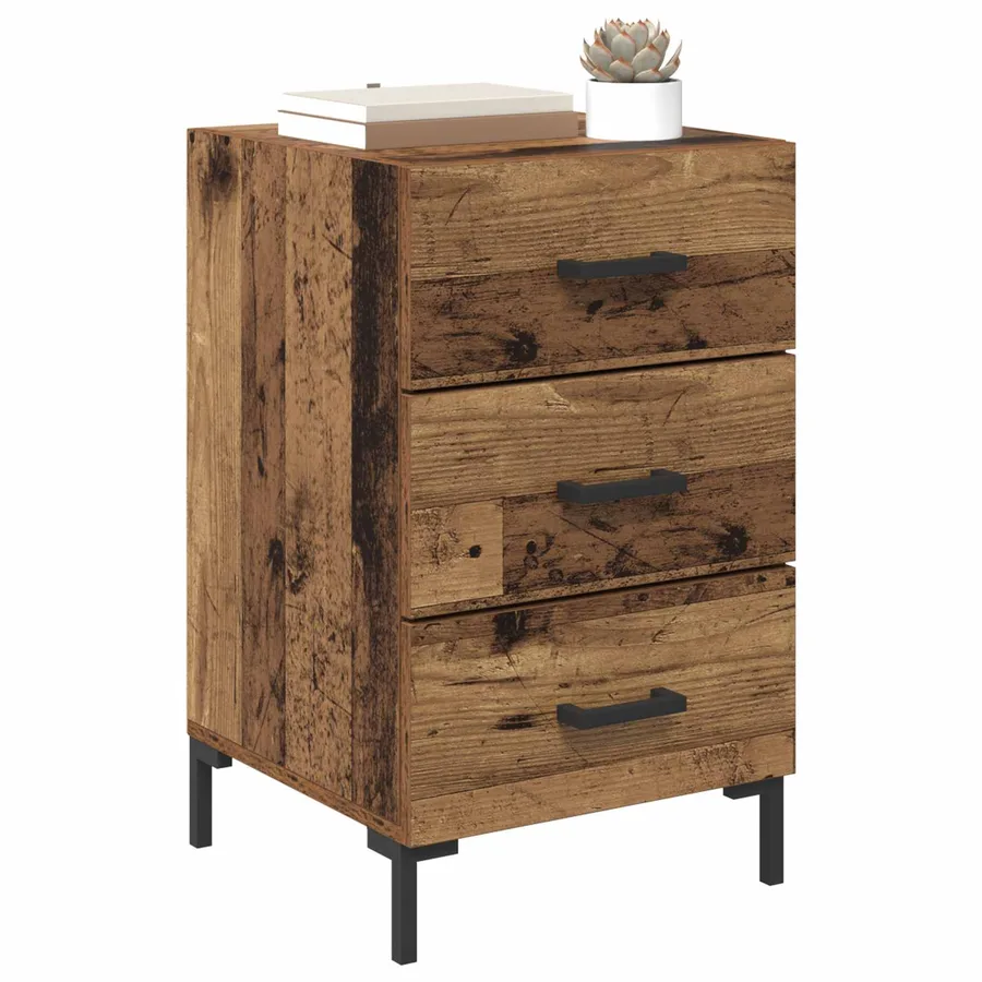 Cabinet de chevet Bois ancien 40 x 40 x 66 cm Bois d'ingénierie - 3