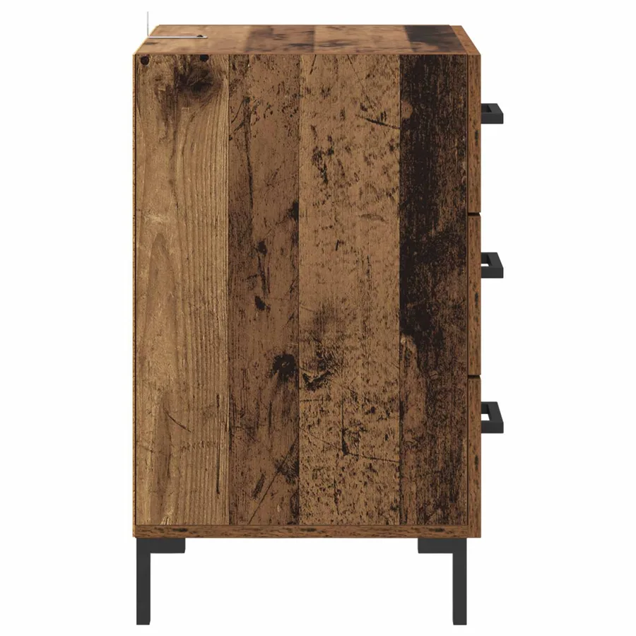 Cabinet de chevet Bois ancien 40 x 40 x 66 cm Bois d'ingénierie - 7