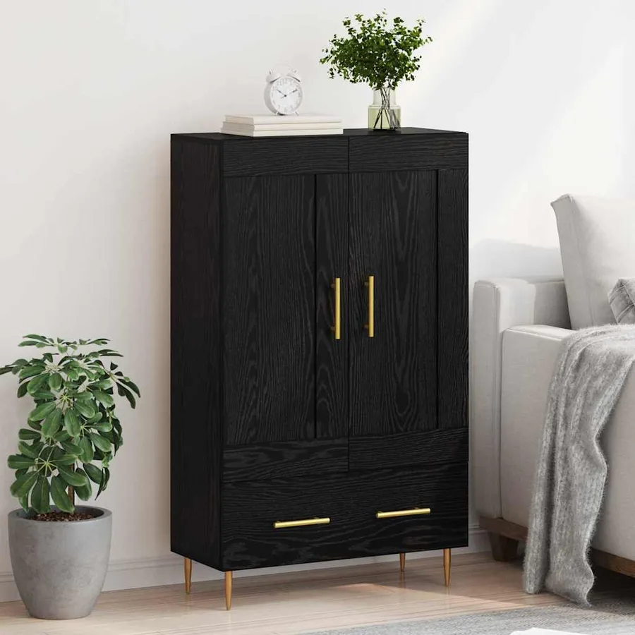 Haut Armoire Chêne noir 69,5 x 31 x 115 cm Bois d'ingénierie - 4