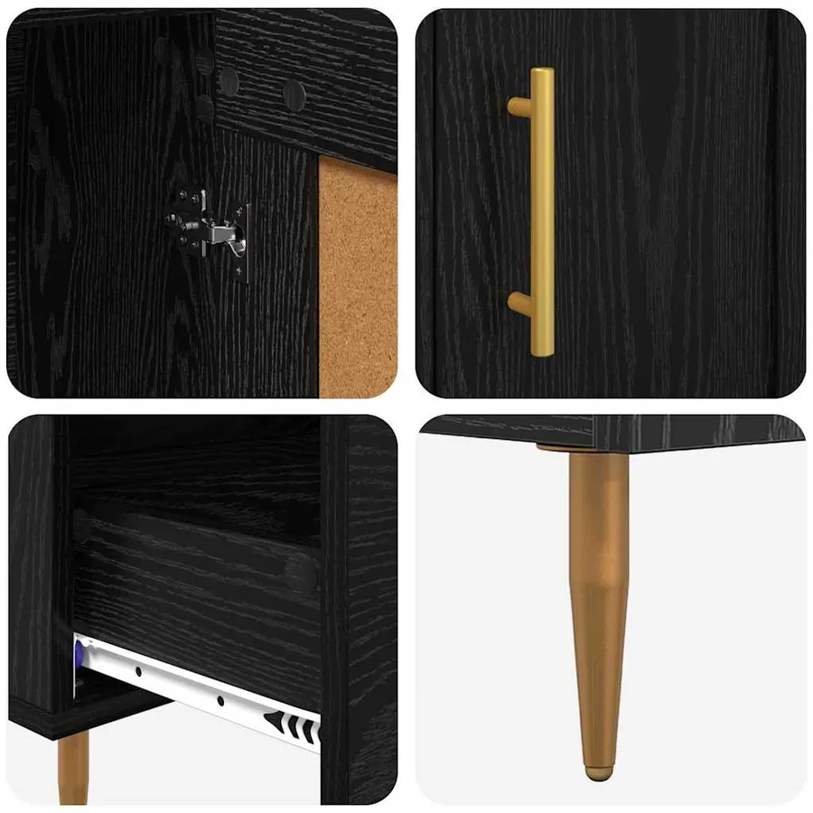 Haut Armoire Chêne noir 69,5 x 31 x 115 cm Bois d'ingénierie - 9