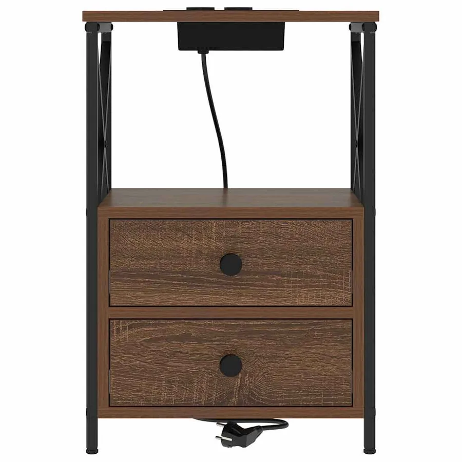 Cabinet de chevet Chêne brun 40 x 31 x 60 cm Bois d'ingénierie - 6