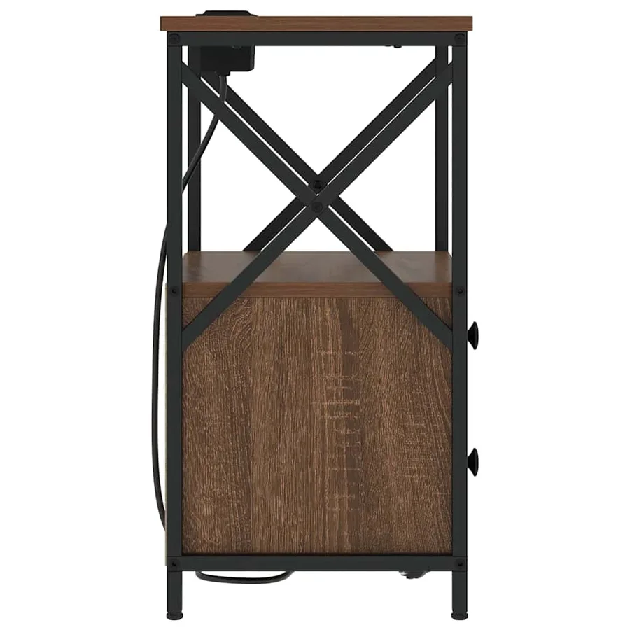 Cabinet de chevet Chêne brun 40 x 31 x 60 cm Bois d'ingénierie - 7