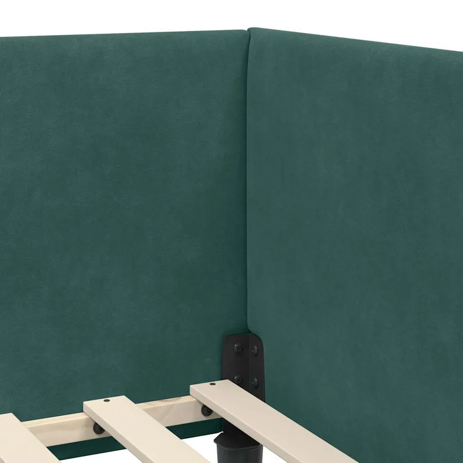 Cadre de lit d'angle avec matelas Autre 2 pcs Vert Velours - 10