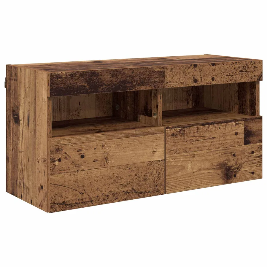 Ensemble de meuble TV mural 7 pcs Bois Ancien Bois d'ingénierie - 7