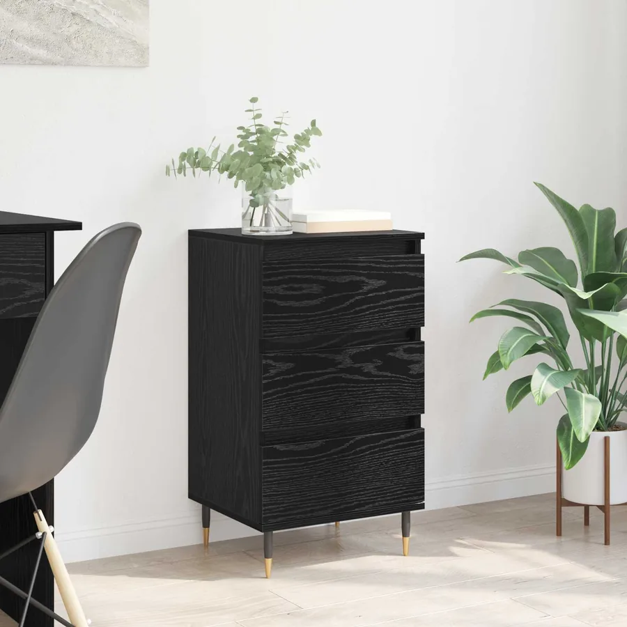 Buffet avec tiroir Chêne noir 35 x 40 x 70 cm Bois d'ingénierie