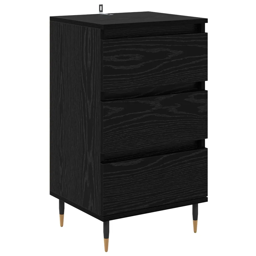 Buffet avec tiroir Chêne noir 35 x 40 x 70 cm Bois d'ingénierie - 2