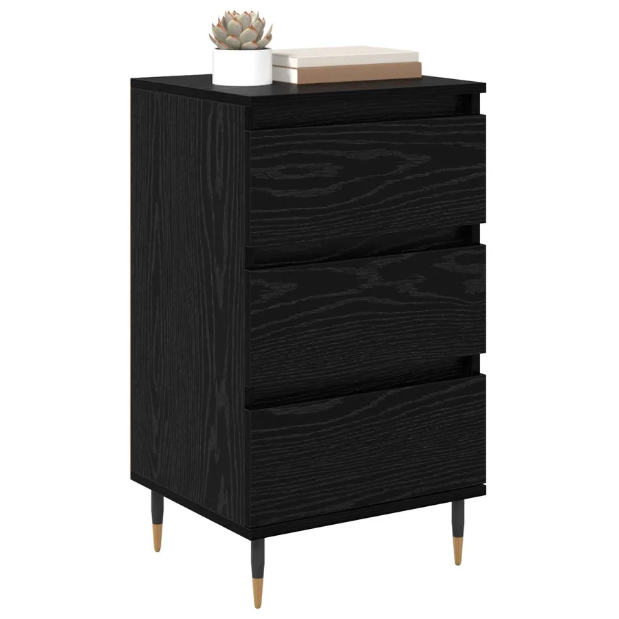 Buffet avec tiroir Chêne noir 35 x 40 x 70 cm Bois d'ingénierie - 3