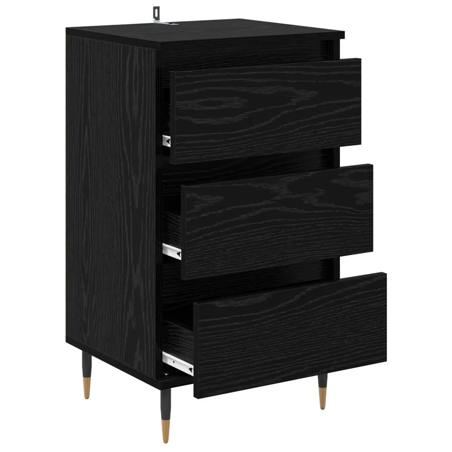 Buffet avec tiroir Chêne noir 35 x 40 x 70 cm Bois d'ingénierie - 5