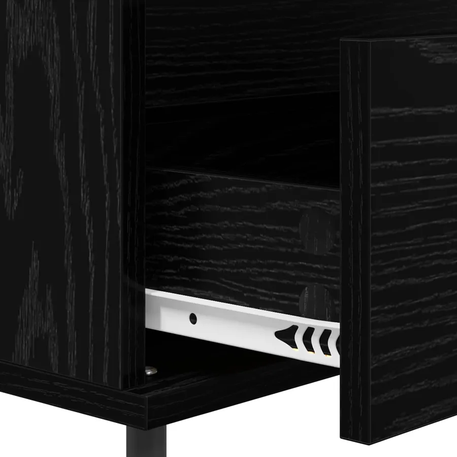 Buffet avec tiroir Chêne noir 35 x 40 x 70 cm Bois d'ingénierie - 9