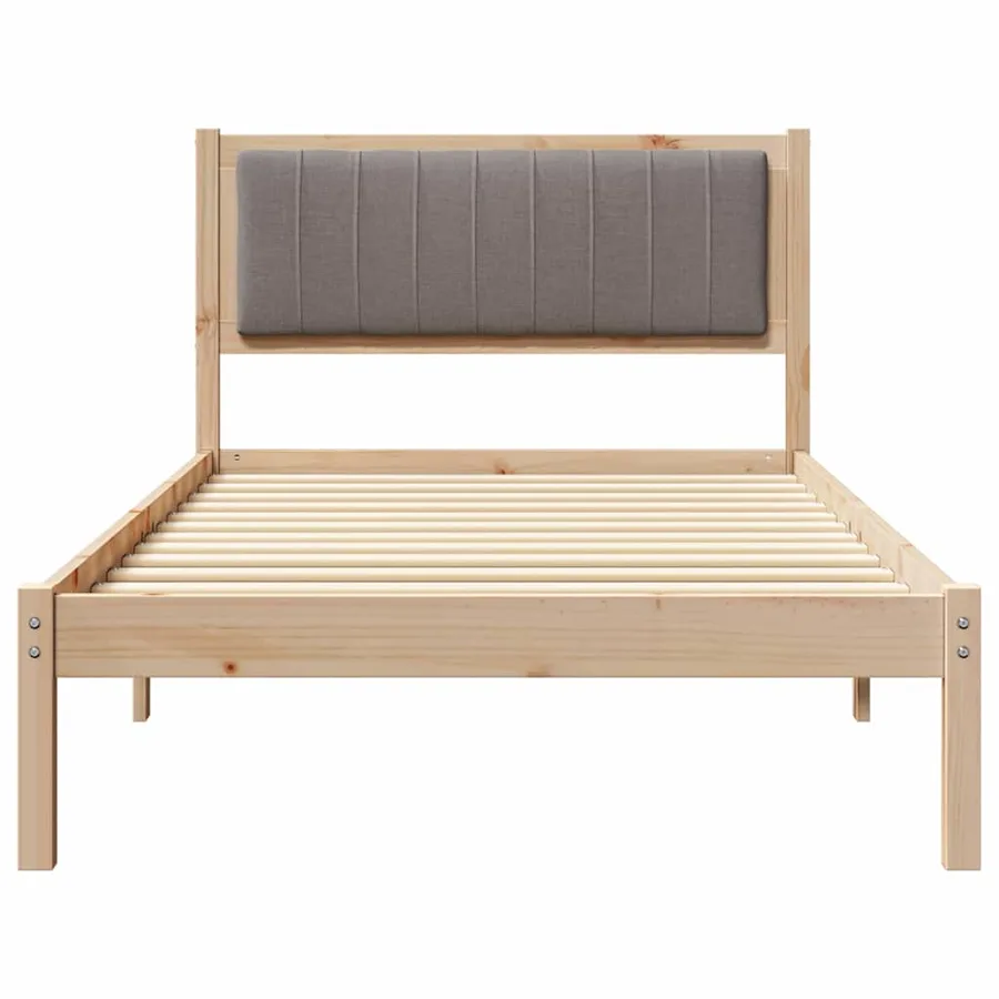 Cadre de lit avec tête de lit rembourrée Taupe 100 x 200 cm - 5