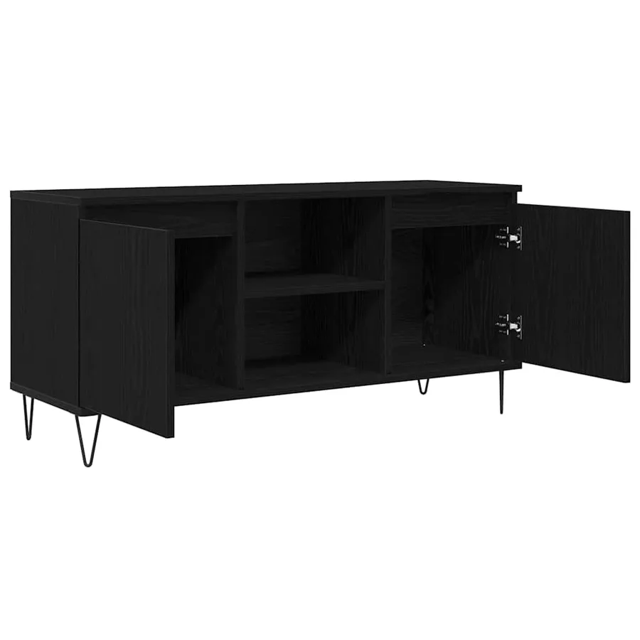 Meuble TV Chêne noir 104 x 35 x 50 cm Bois d'ingénierie - 5