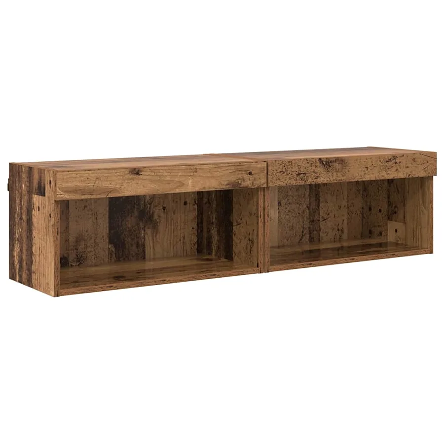 Ensemble meuble TV avec LED 2 pcs Bois Ancien 60 x 30 x 30 cm - 2
