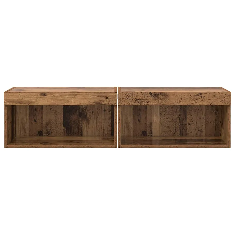 Ensemble meuble TV avec LED 2 pcs Bois Ancien 60 x 30 x 30 cm - 7