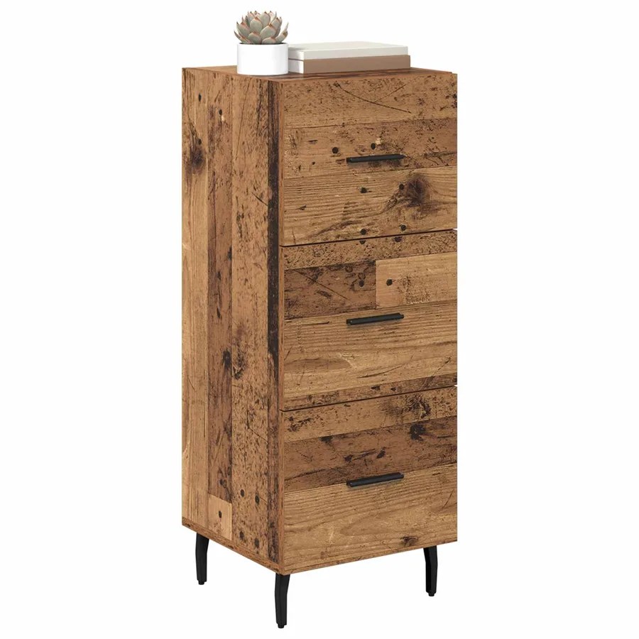 Buffet Bois ancien 34 x 34,5 x 90 cm Bois d'ingénierie - 3