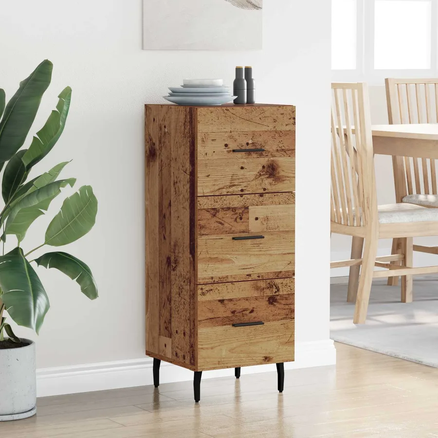Buffet Bois ancien 34 x 34,5 x 90 cm Bois d'ingénierie - 4