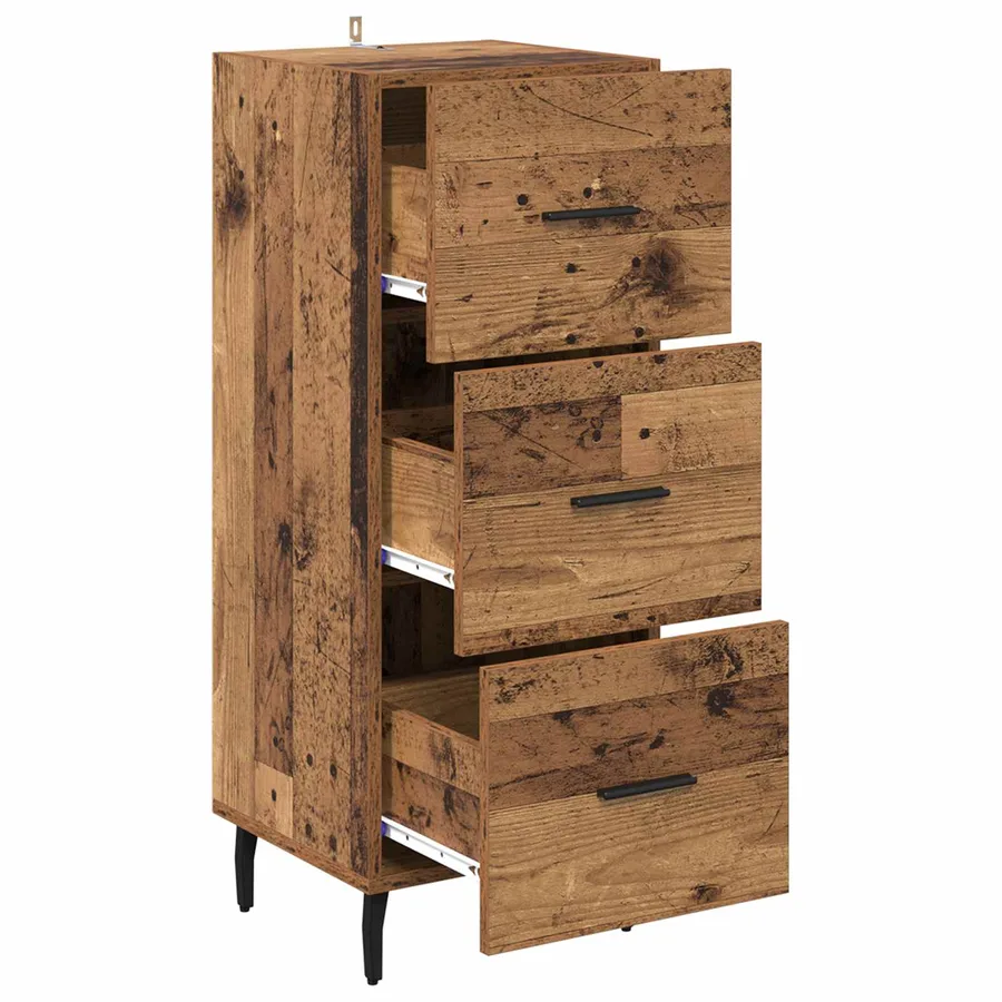 Buffet Bois ancien 34 x 34,5 x 90 cm Bois d'ingénierie - 5