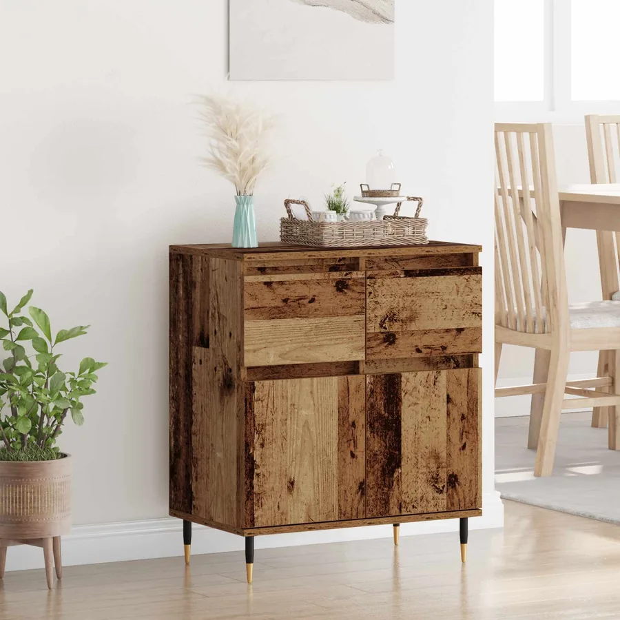 Buffet Bois Ancien 60 x 35 x 70 cm Bois d'ingénierie et fer