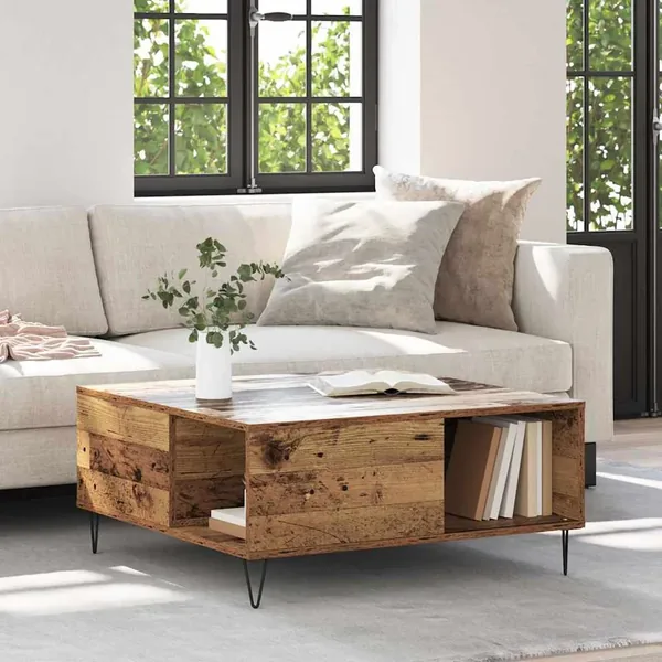Table basse Bois Ancien 80 x 80 x 36,5 cm Bois d'ingénierie