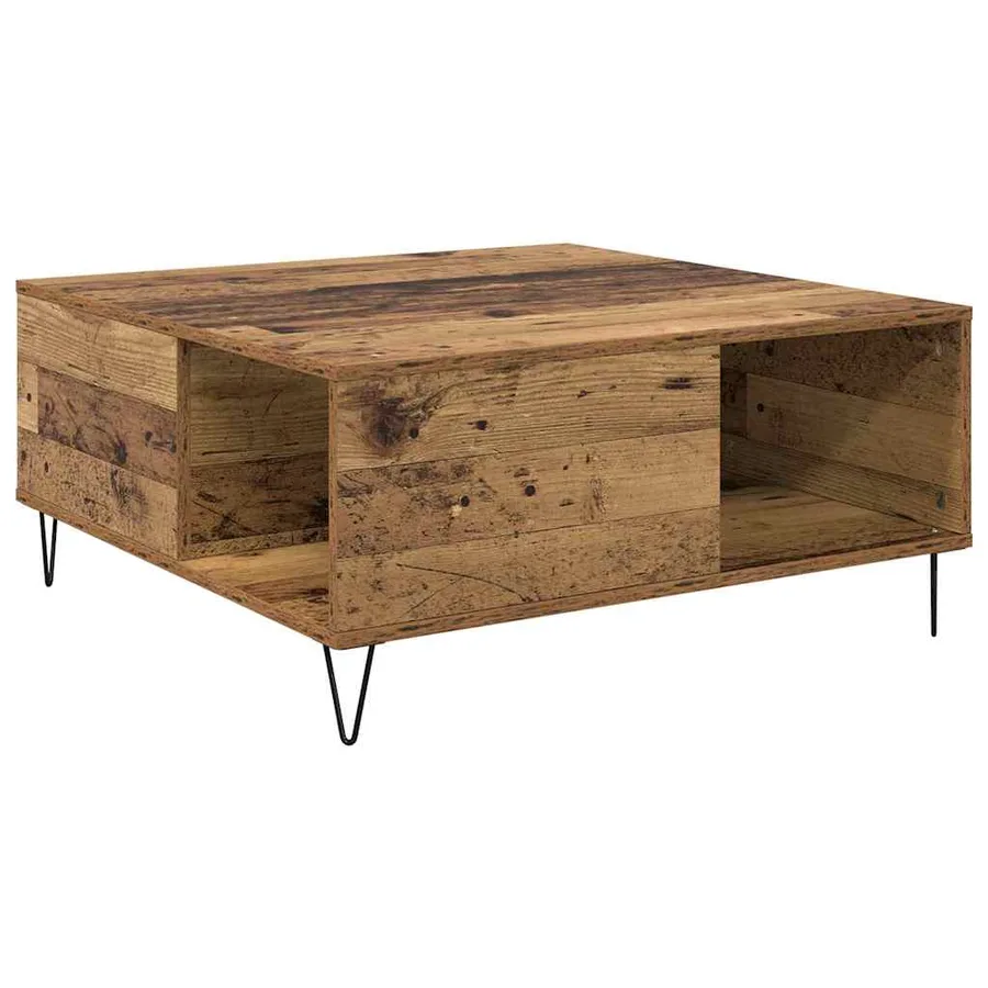 Table basse Bois Ancien 80 x 80 x 36,5 cm Bois d'ingénierie - 2