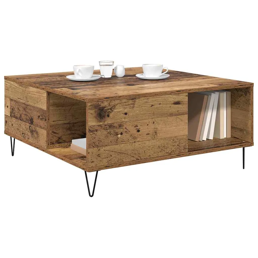 Table basse Bois Ancien 80 x 80 x 36,5 cm Bois d'ingénierie - 3