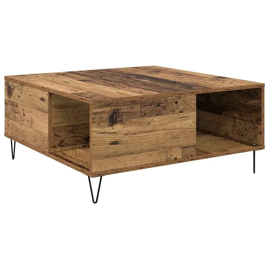 Table basse Bois Ancien 80 x 80 x 36,5 cm Bois d'ingénierie - 7
