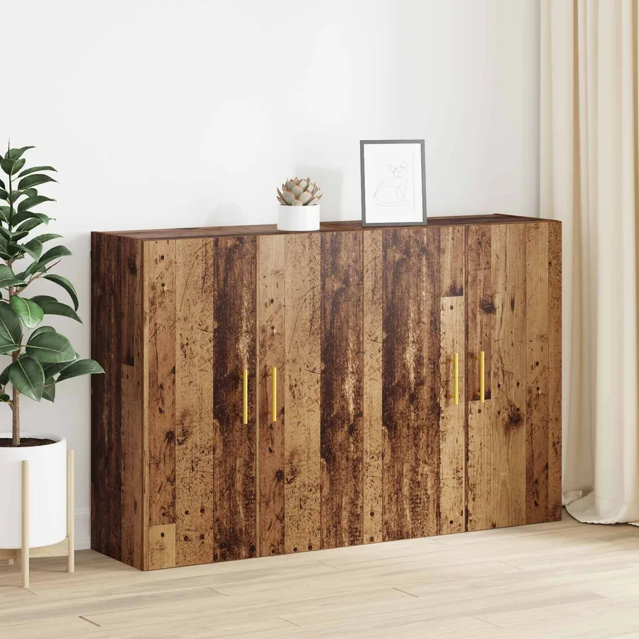 Armoire Murale 2 pcs Bois ancien 69,5 x 34 x 90 cm - 4