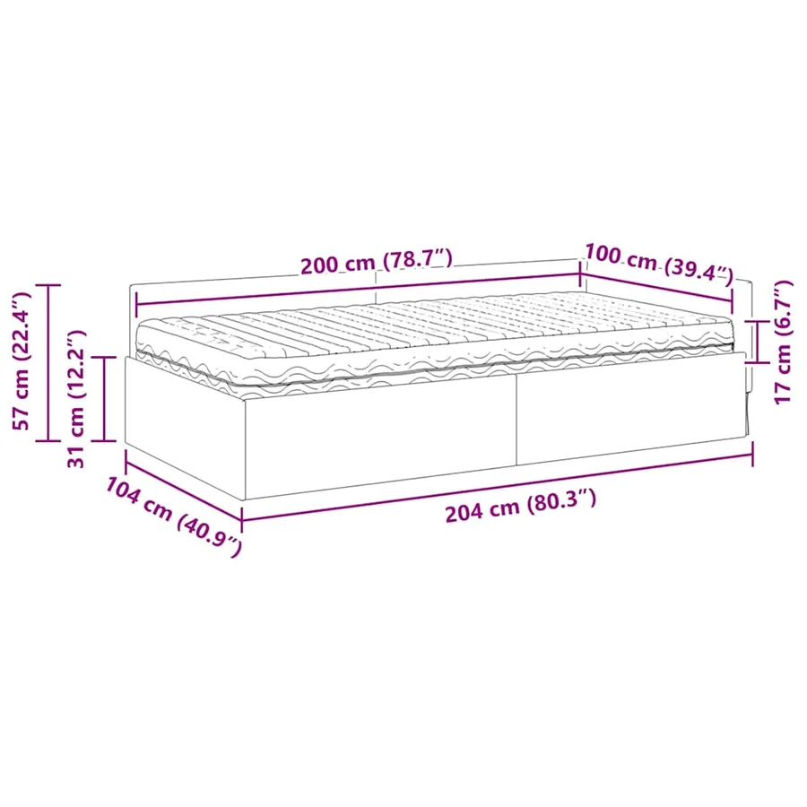 Cadre de lit d'angle avec matelas Autre 2 pcs Vert Velours - 14