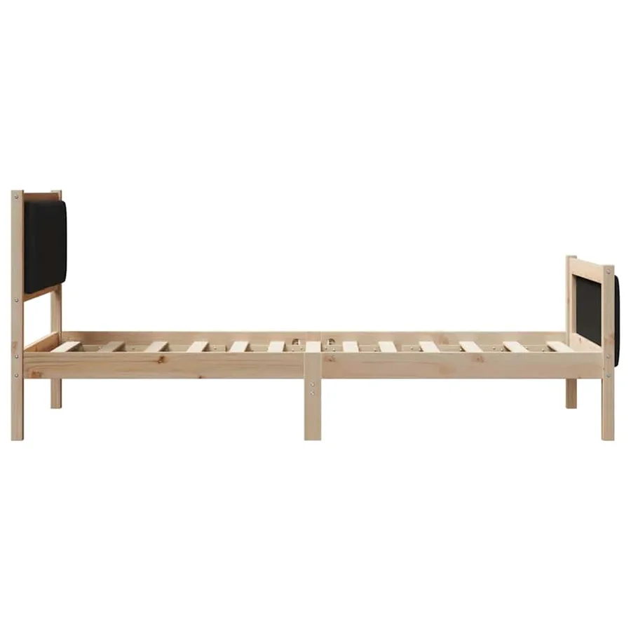 Cadre de lit Marron et noir 90 x 190 cm Bois massif en pin - 6