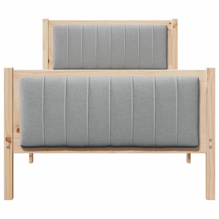 Cadre de lit avec tête de lit Marron et gris clair 90 x 190 cm - 5