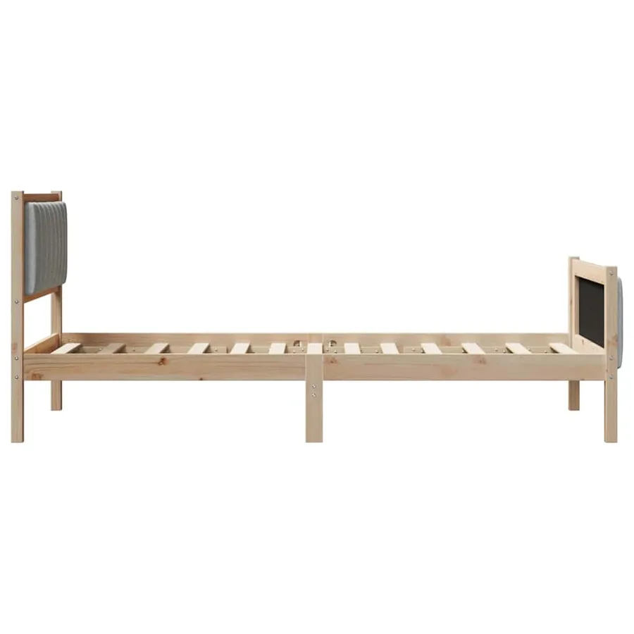 Cadre de lit avec tête de lit Marron et gris clair 90 x 190 cm - 6