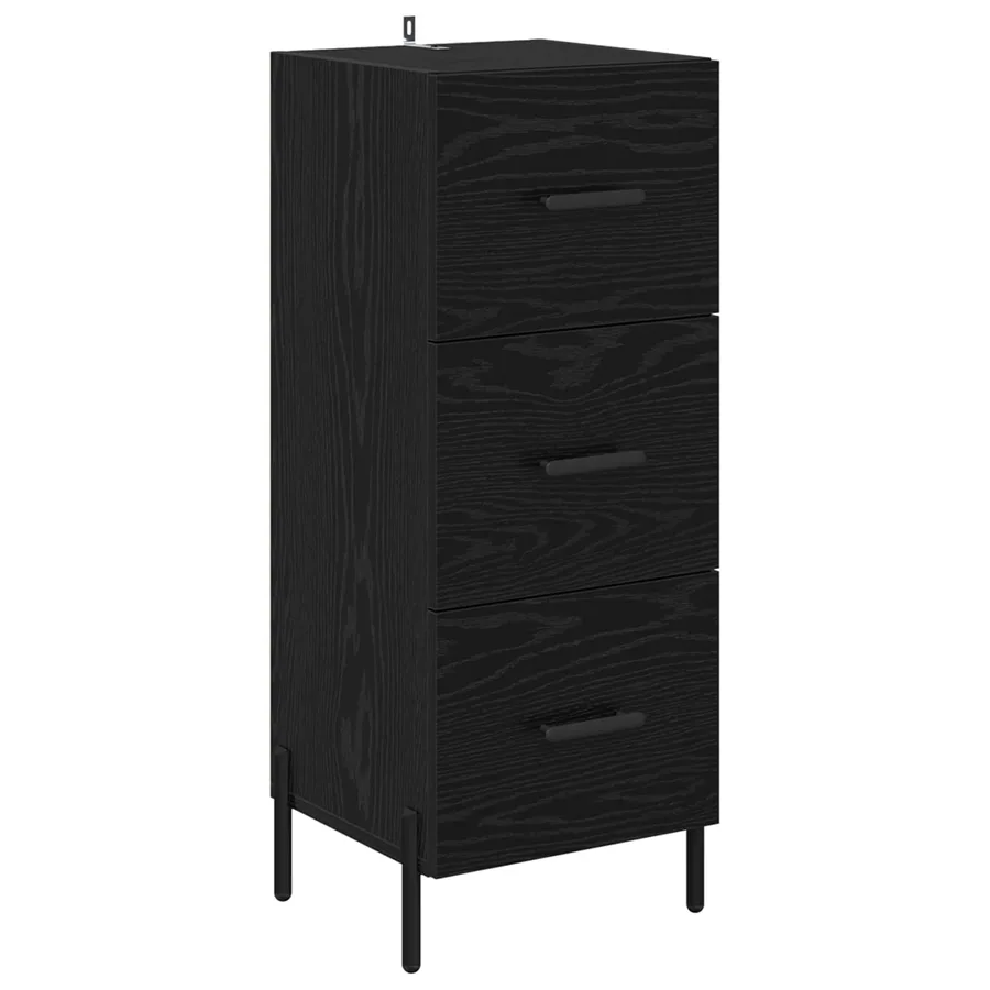 Buffet Chêne noir 34 x 34,5 x 90 cm Bois d'ingénierie - 2