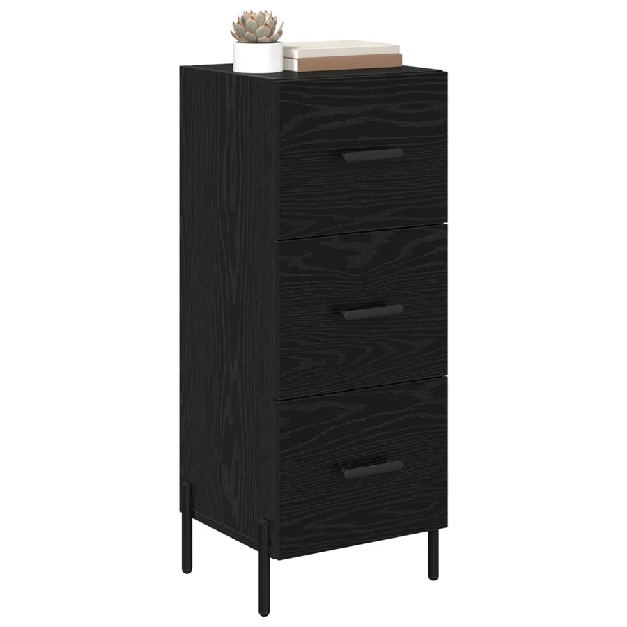 Buffet Chêne noir 34 x 34,5 x 90 cm Bois d'ingénierie - 3